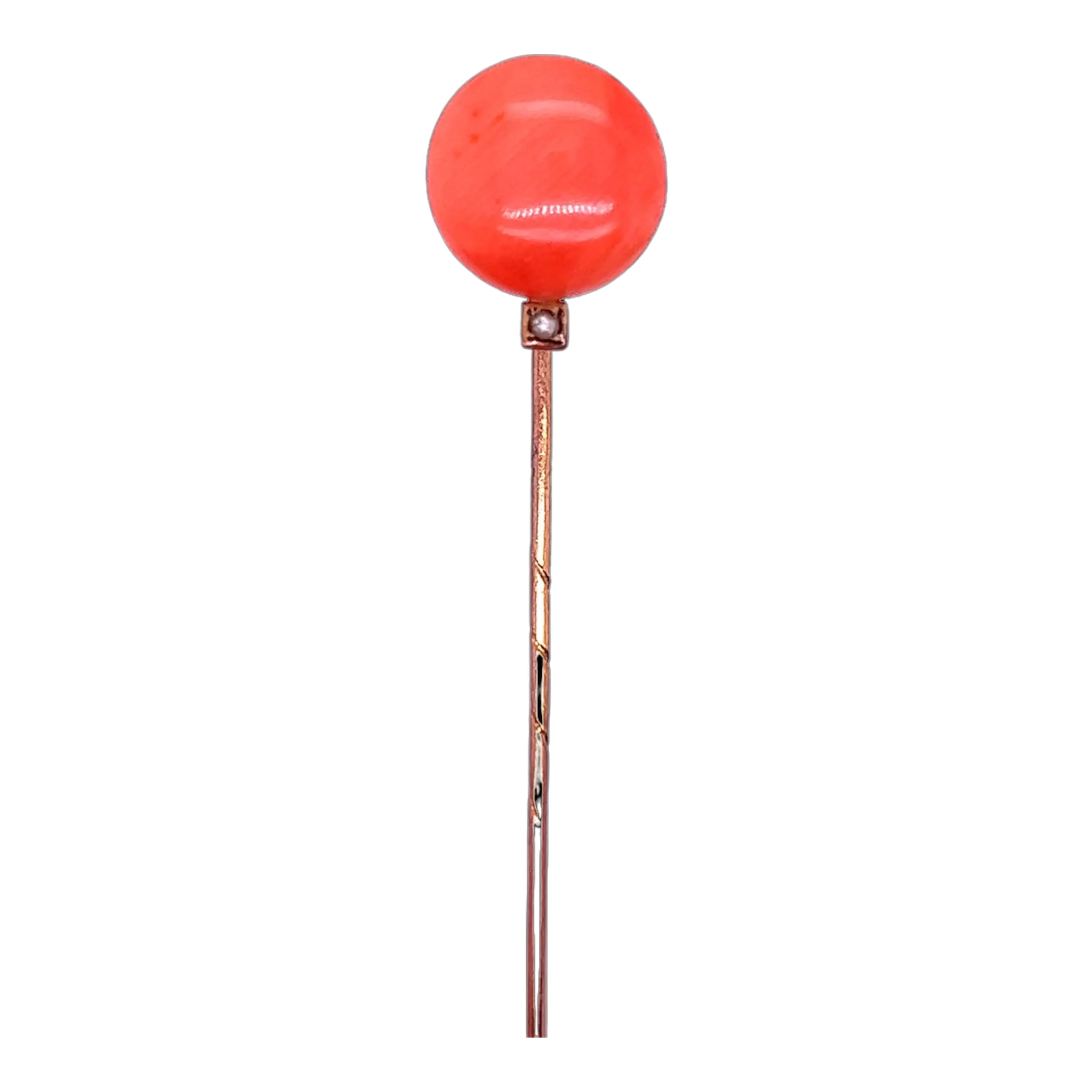 Victorian Coral & Pearl Stickpin