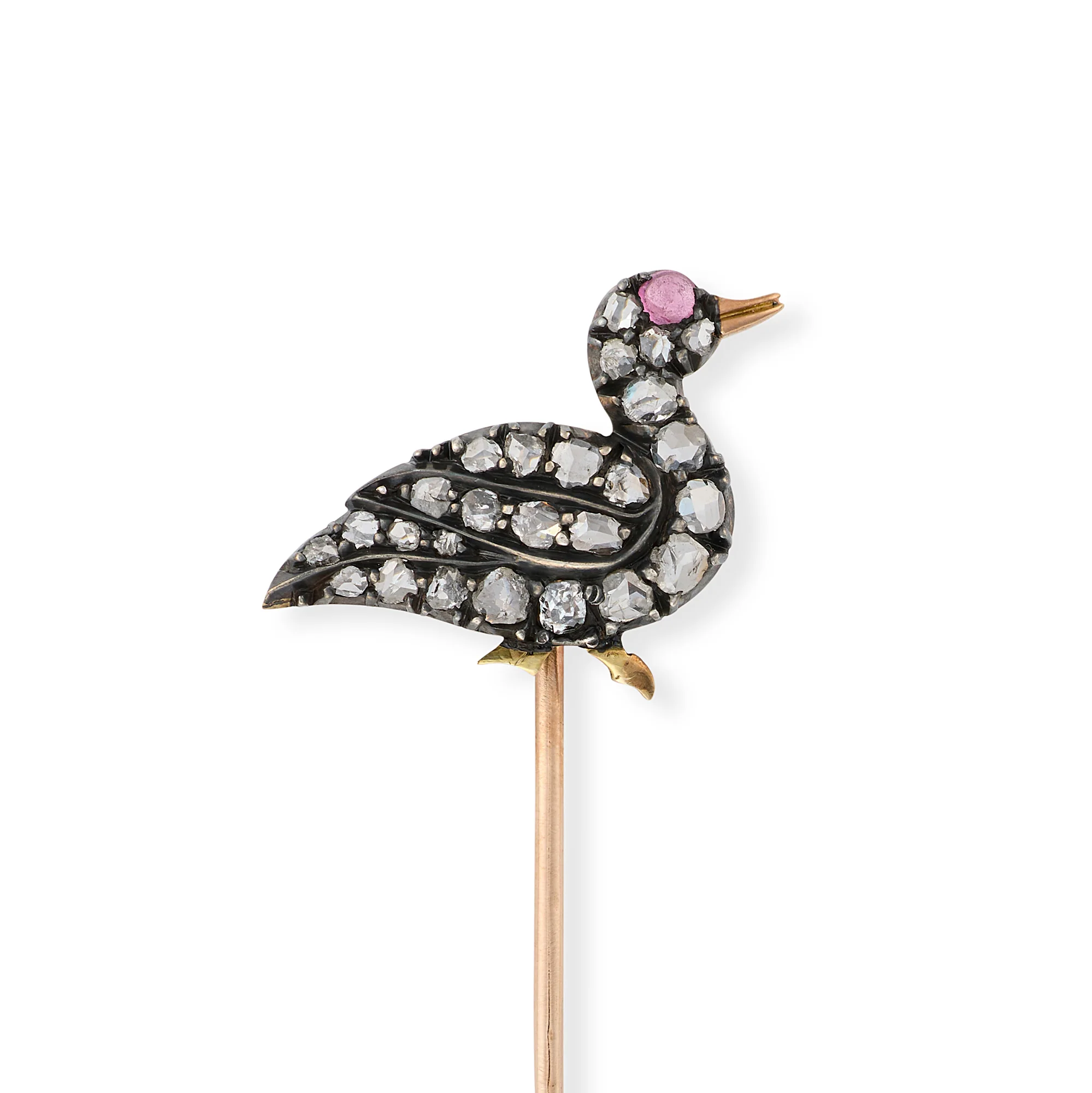 Victorian Diamond Duck Stickpin