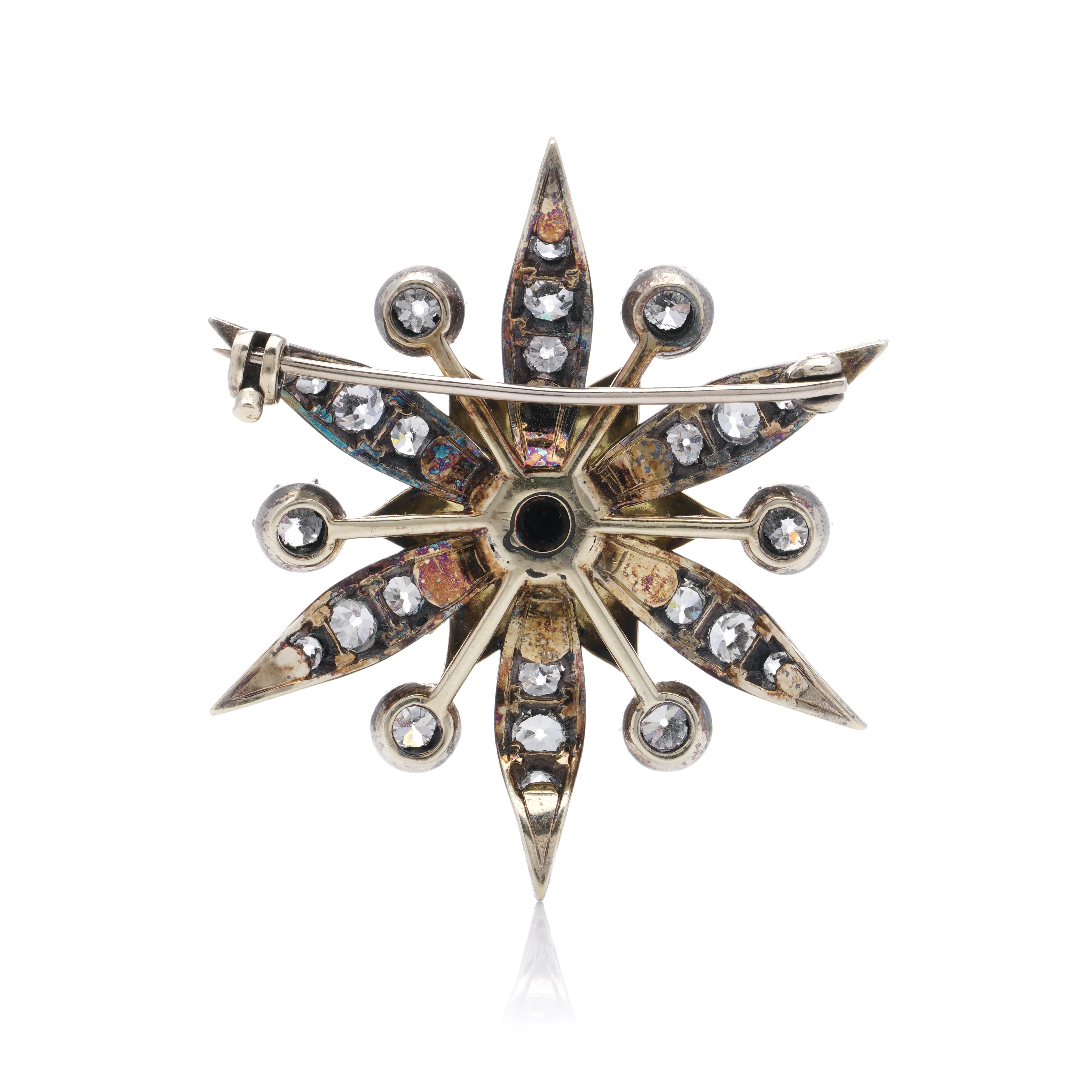 Victorian Diamond & Enamel Star Brooch - Image 2