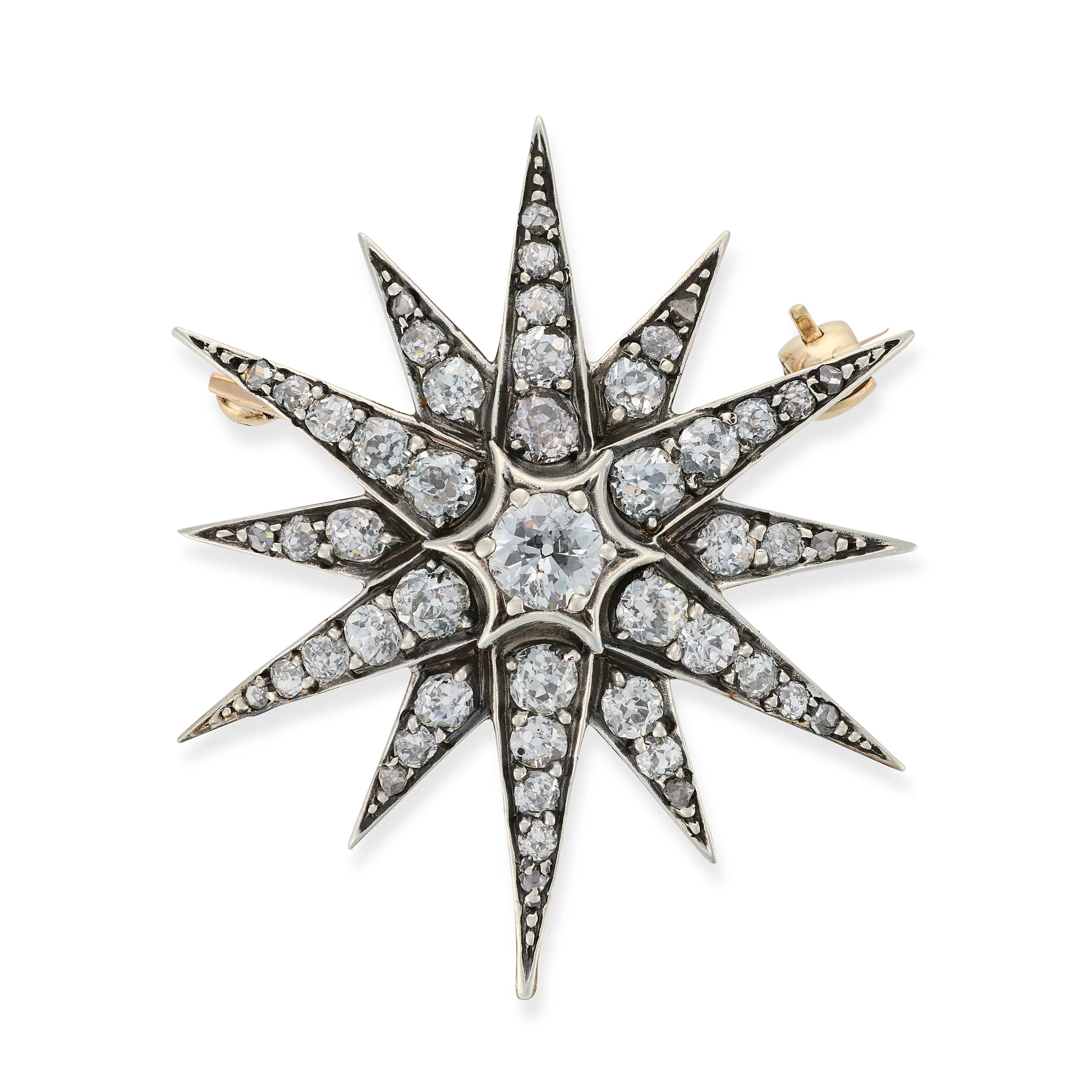 Victorian Diamond Star Brooch / Pendant