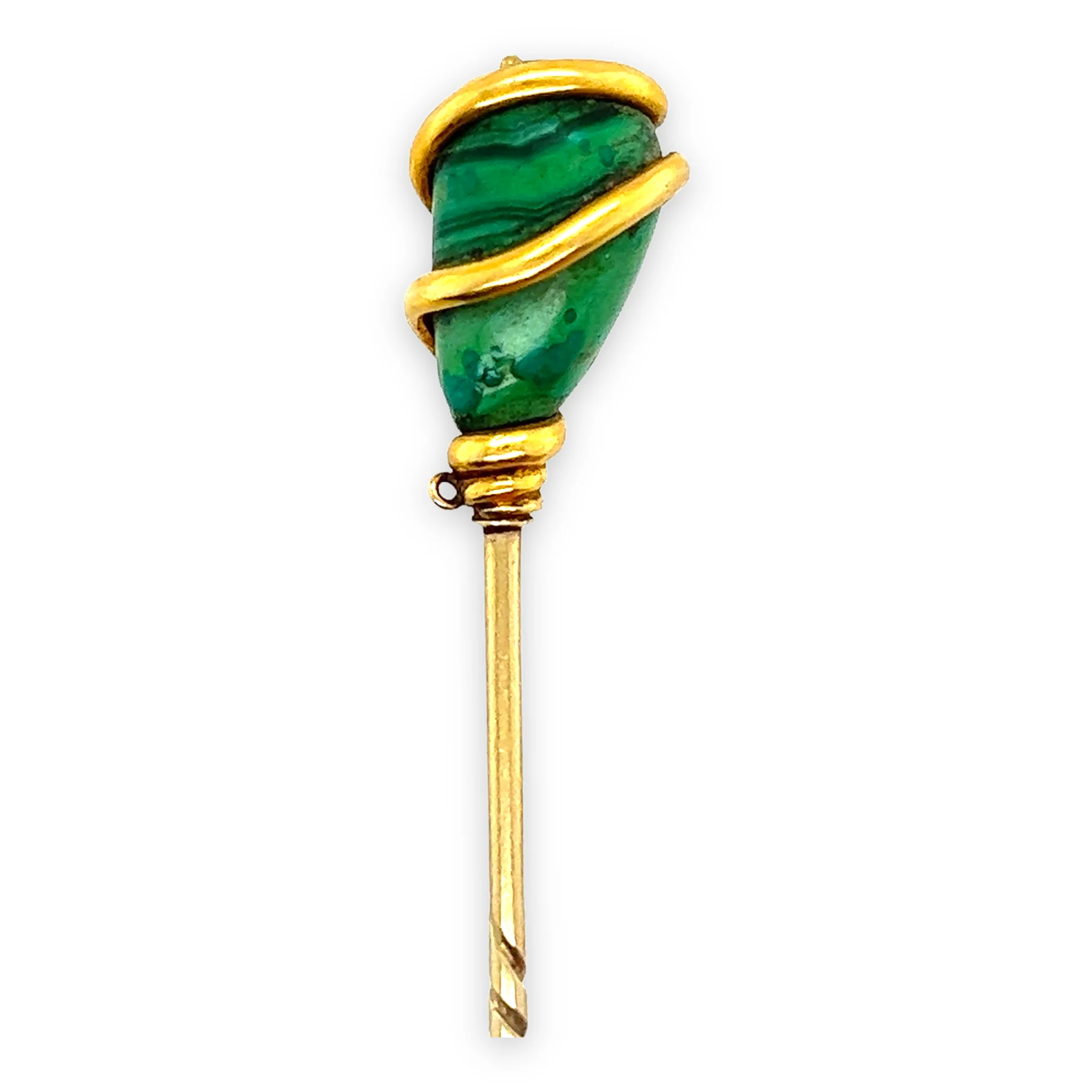 Victorian Malachite Snake Stickpin - Image 4