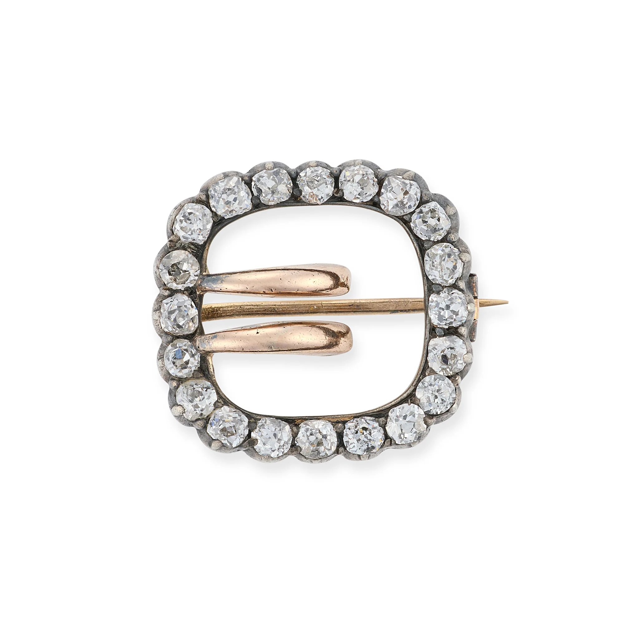 Victorian Old Cut Diamond Buckle Brooch