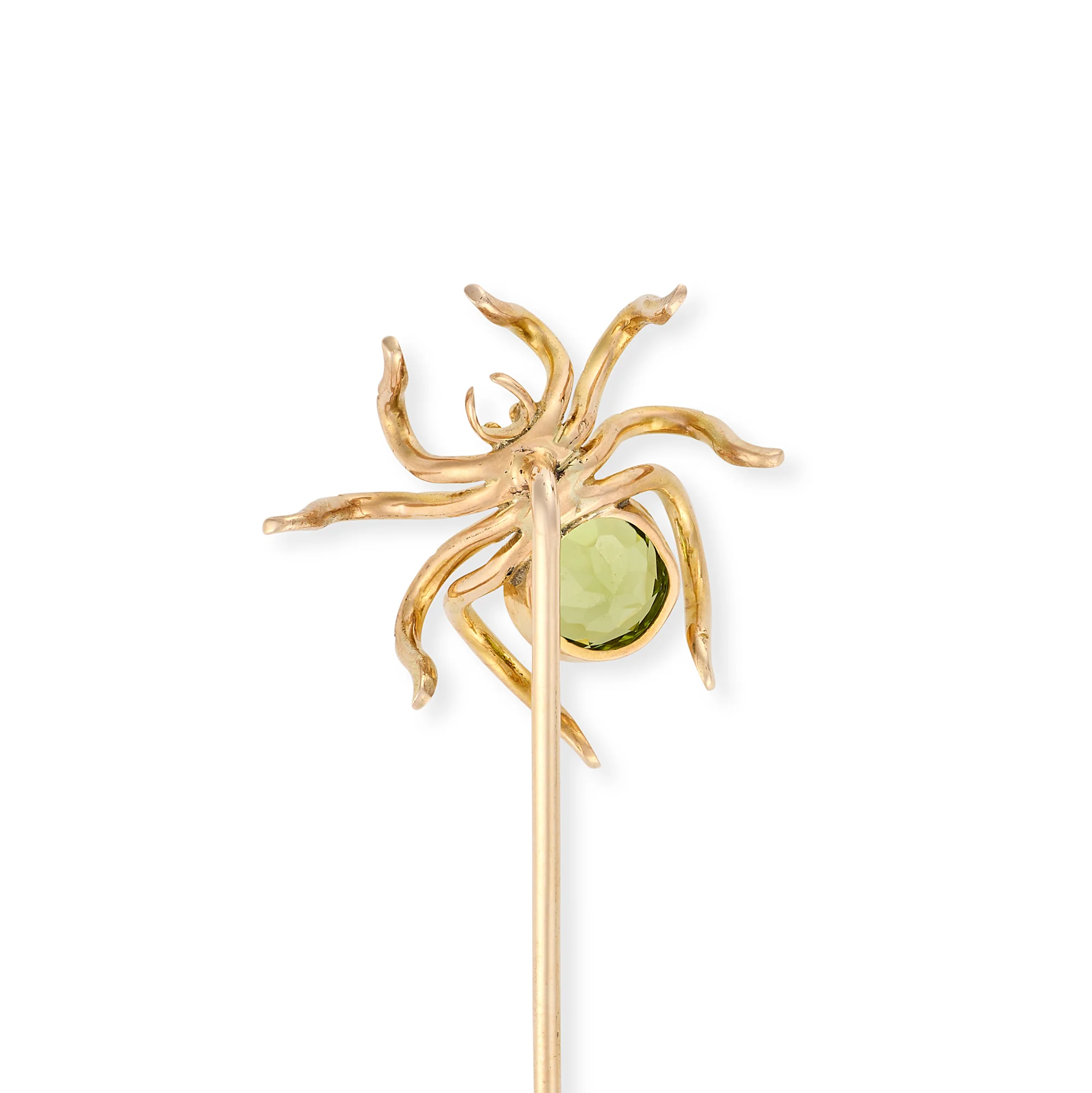 Victorian Peridot & Tourmaline Spider Stickpin - Image 3