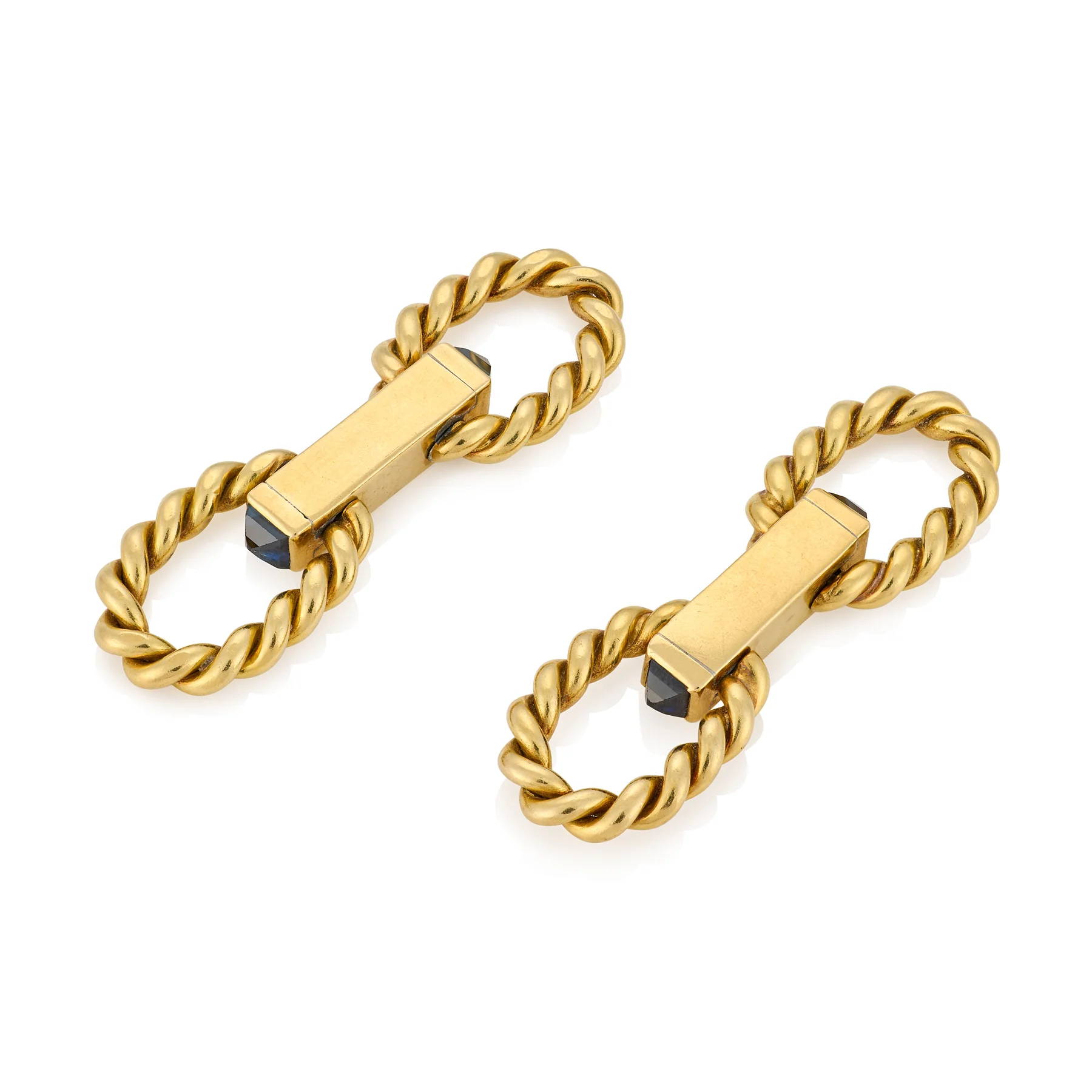 Vintage 18ct Gold & Sapphire Cufflinks