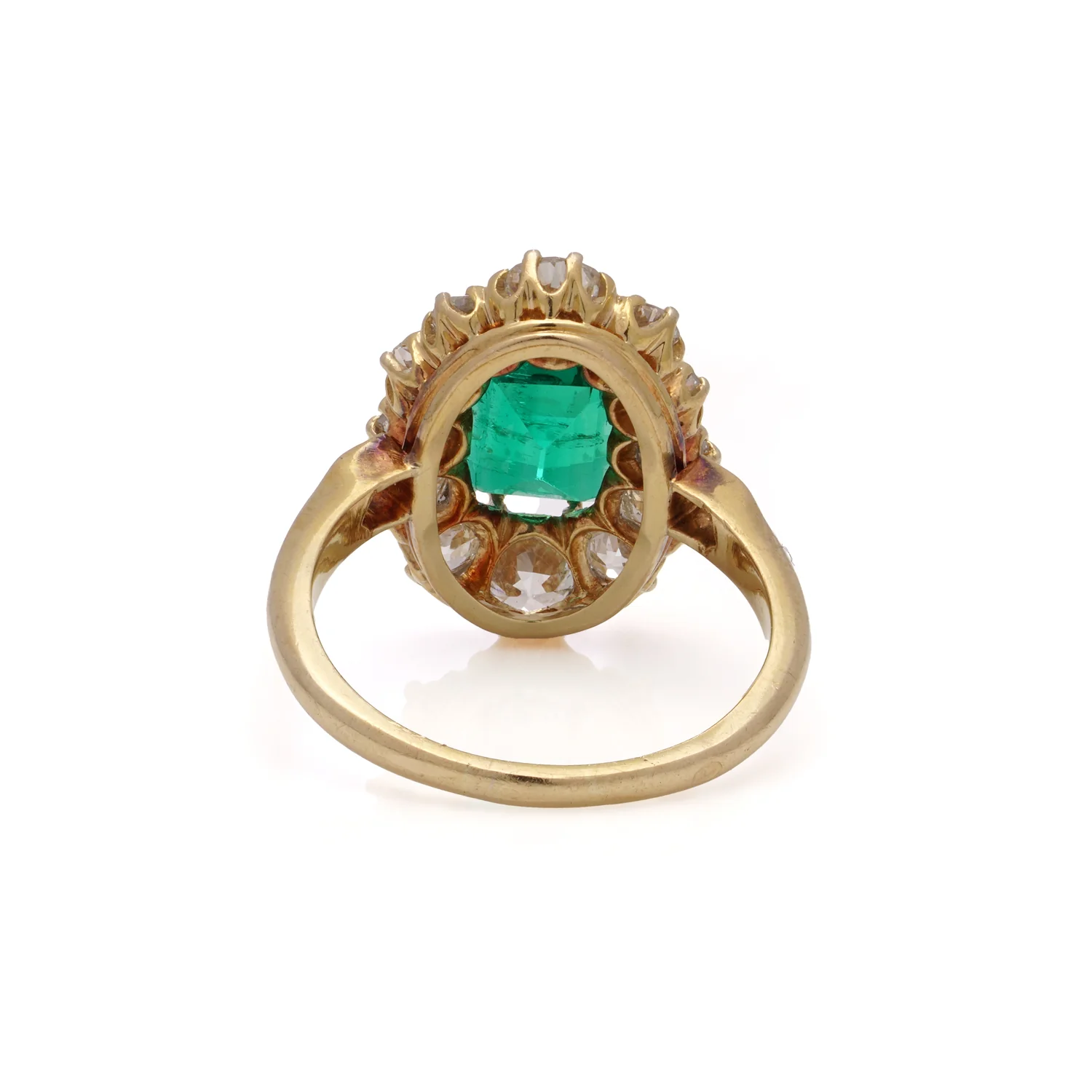 Vintage Emerald & Diamond Cluster Ring - Image 3