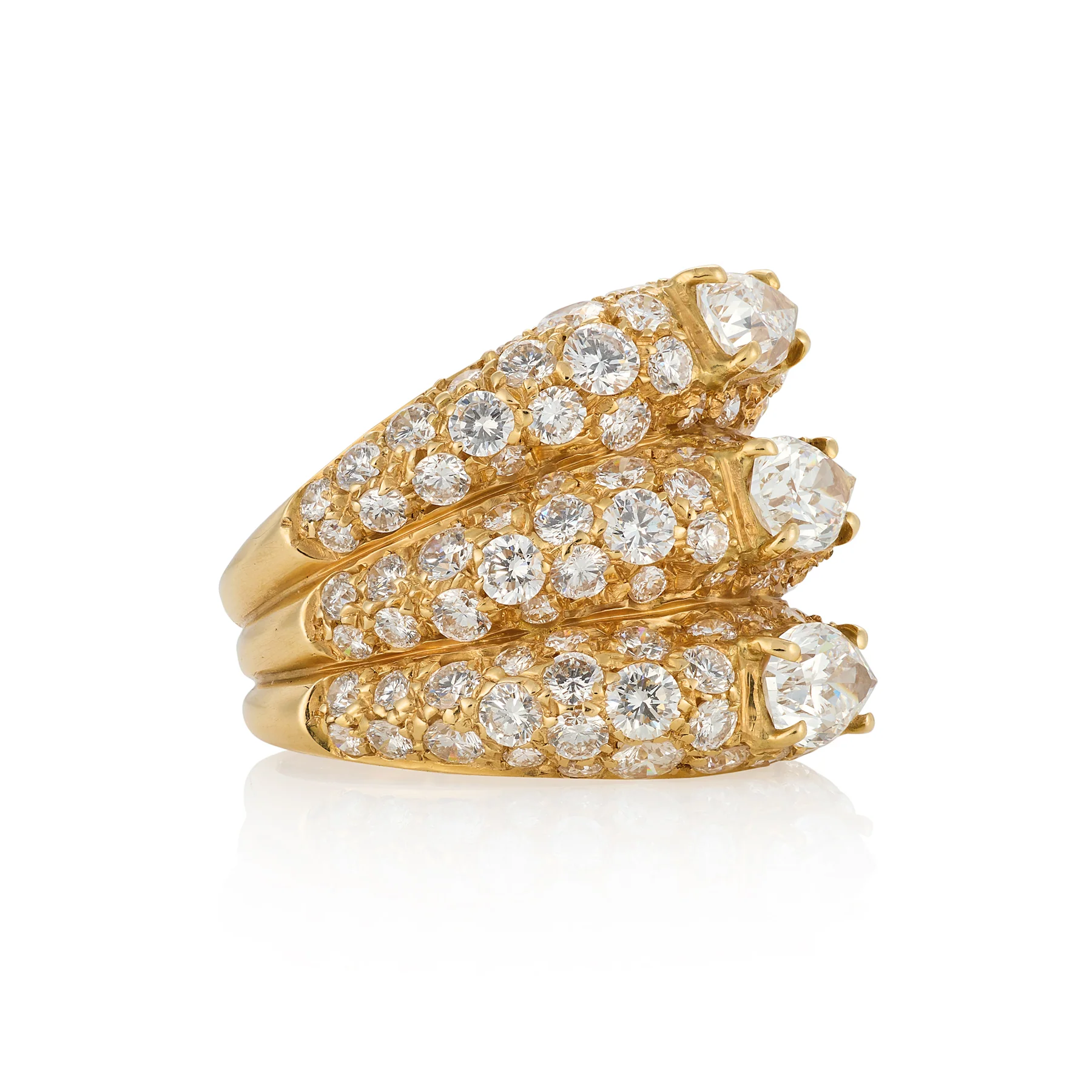 Vintage Pear Cut Diamond Cocktail Ring - Image 2