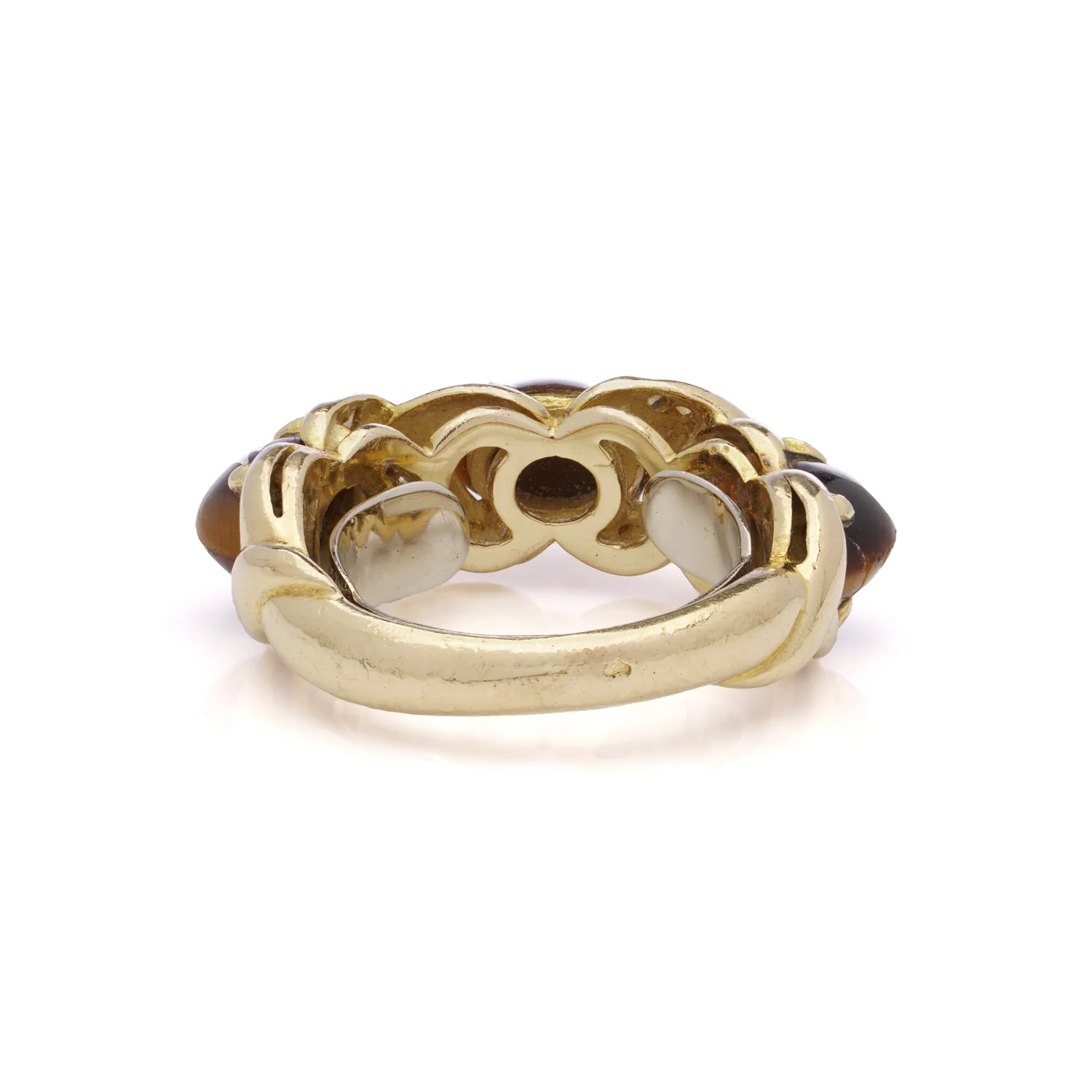 Vintage Tiger's Eye & Diamond Ring by Fred Paris - Image 3